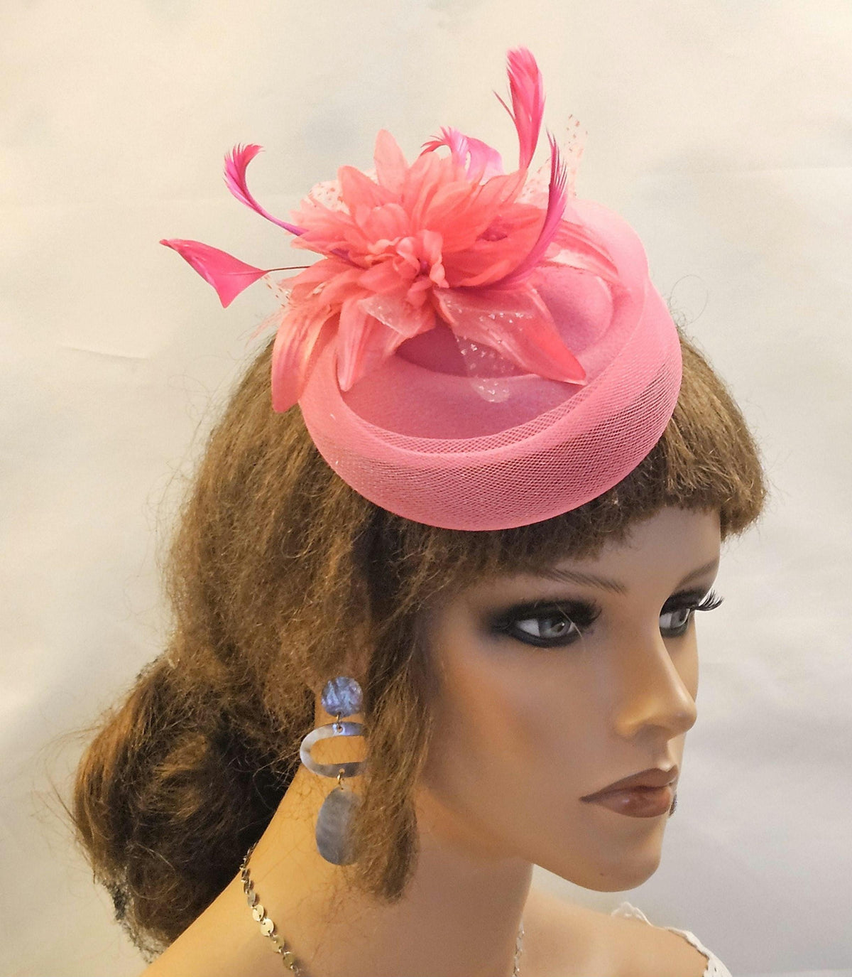 wedding Ascot,cocktail party fascinator hat with feather