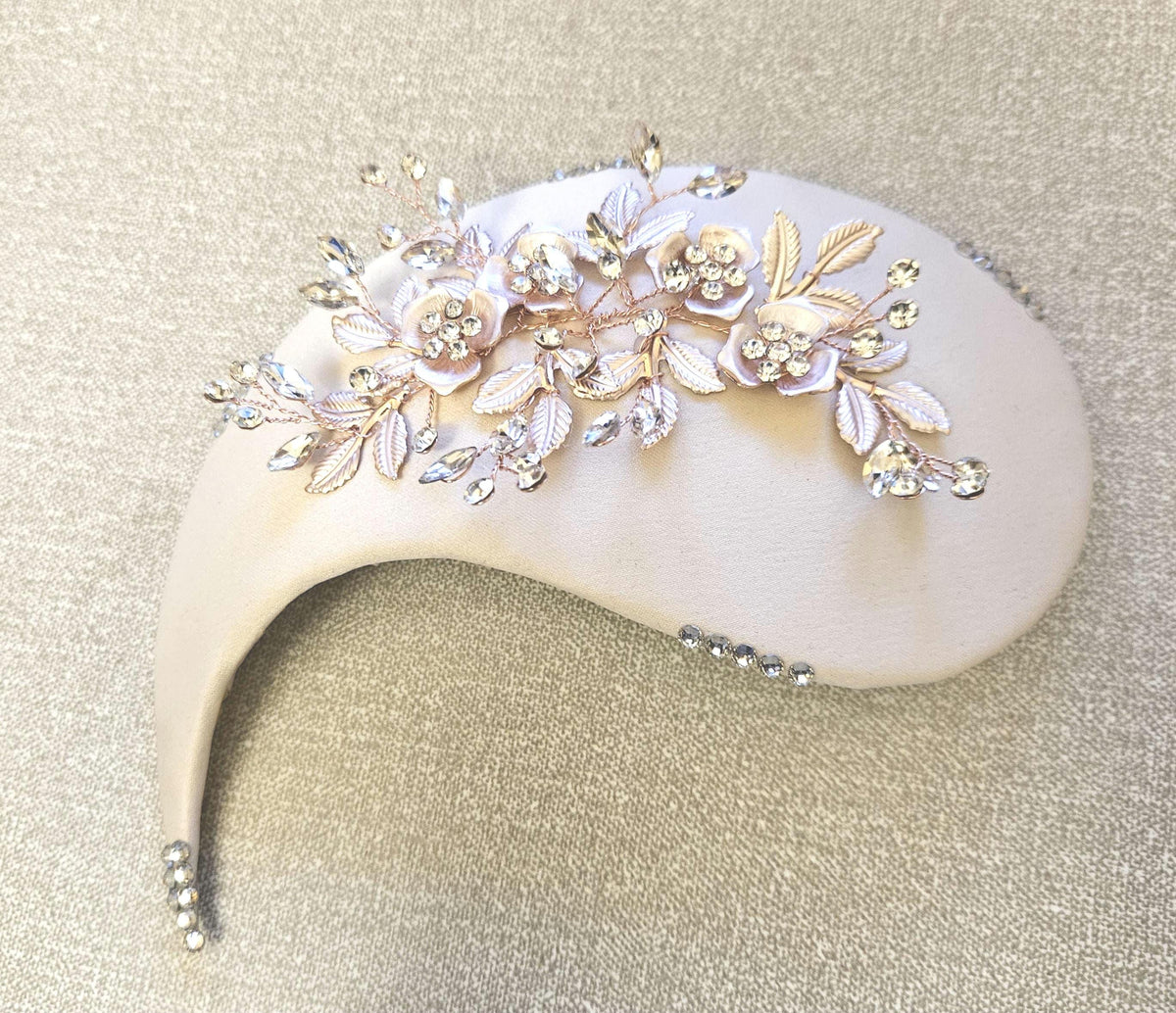 BRIDAL FASCINATOR hat Champagne wedding #fascinator bridal hair accessory 2Pc set Mini Bridal birdcage veil & hat Bridal Hat fascinator