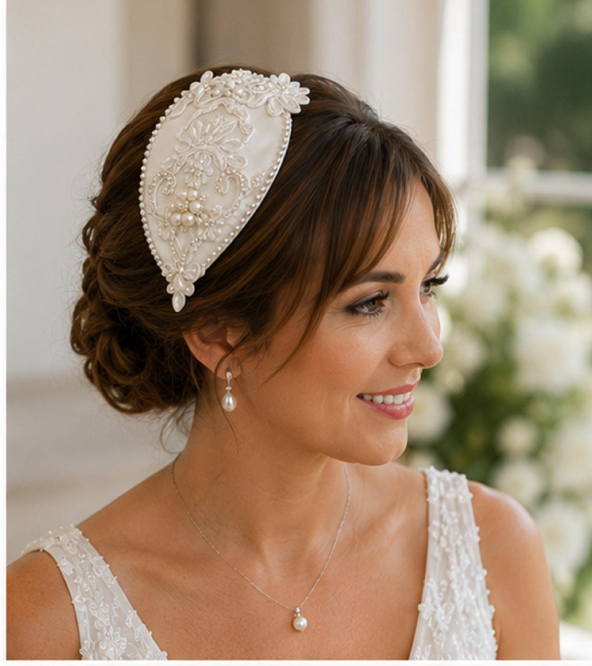 Bridal bird cage veil Fascinator hat White Ivory birdcage veil hat Bridal hatinator Crystal Pearl Fascinator 2Pc Veil & bridal hat headpiece