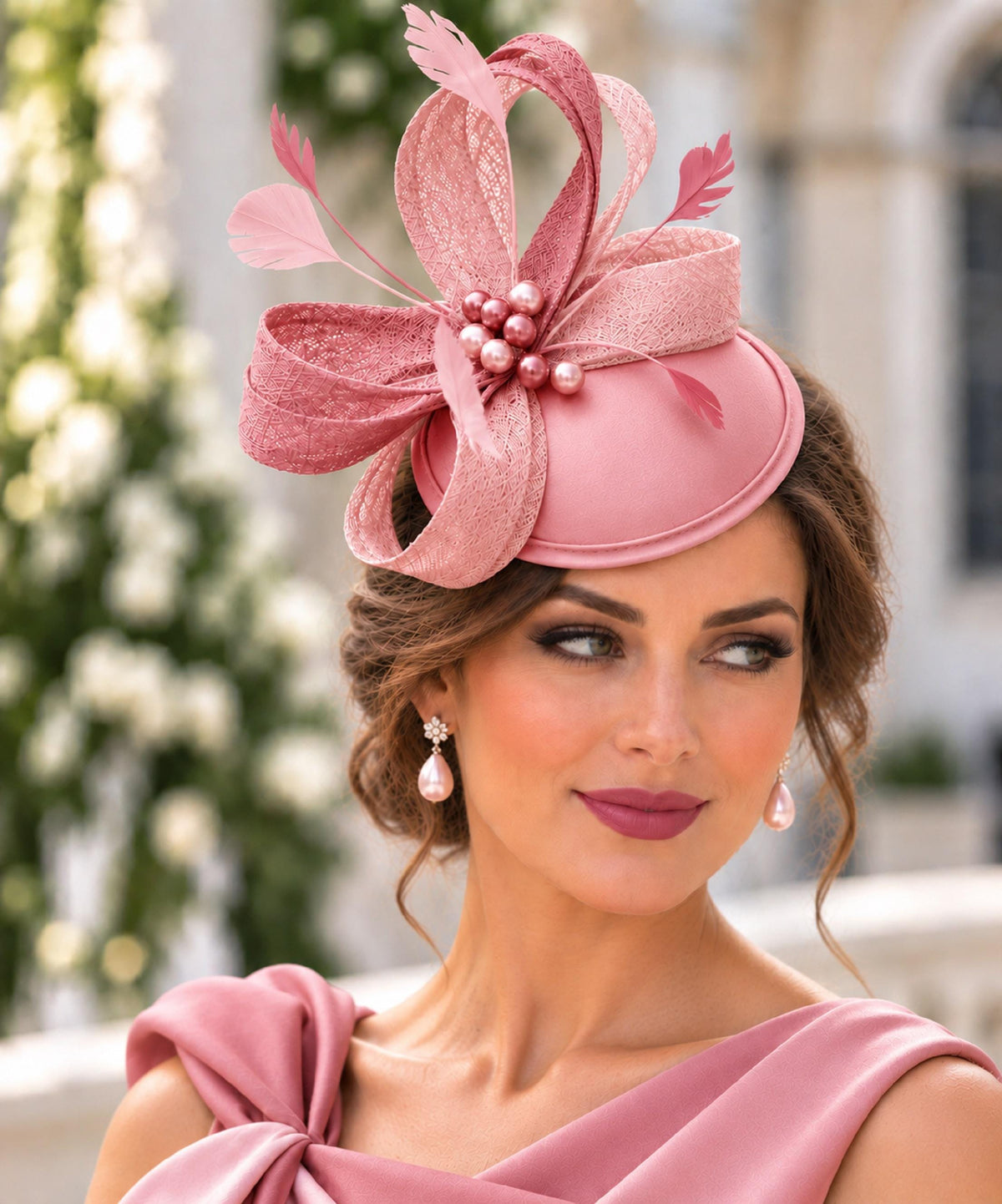 CHAMPAGNE/LATTE FASCINATOR Fascinator Hat #Silver grey, Blush Pink, Navy,Ascot hat. Bridal, Wedding, Race Cocktail Tea party hat fascinator