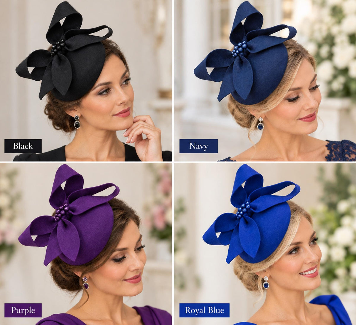 Fascinator Red Felt fascinator #Red,Blue,Purple, fascinator Headband .Wedding,Cocktail,Church,specisal occasion fascinator Custom colours