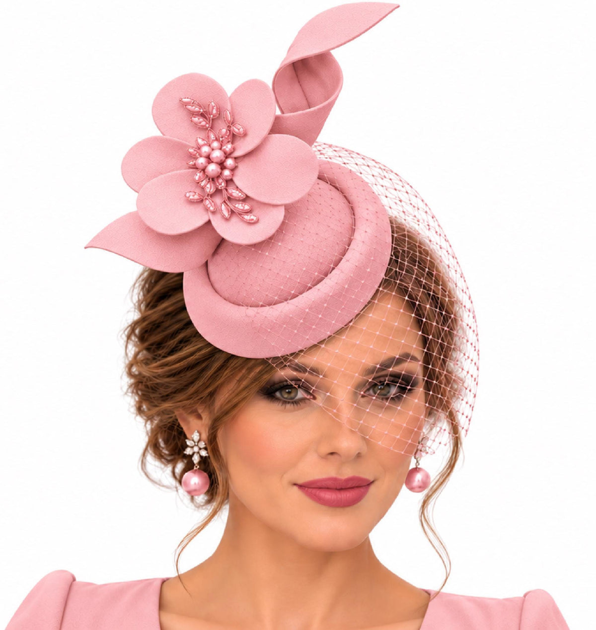 Brown Fascinator hat, Felt Pillbox hat Vintage Cocktail Ascot Race wedding Headpiece Custom colours