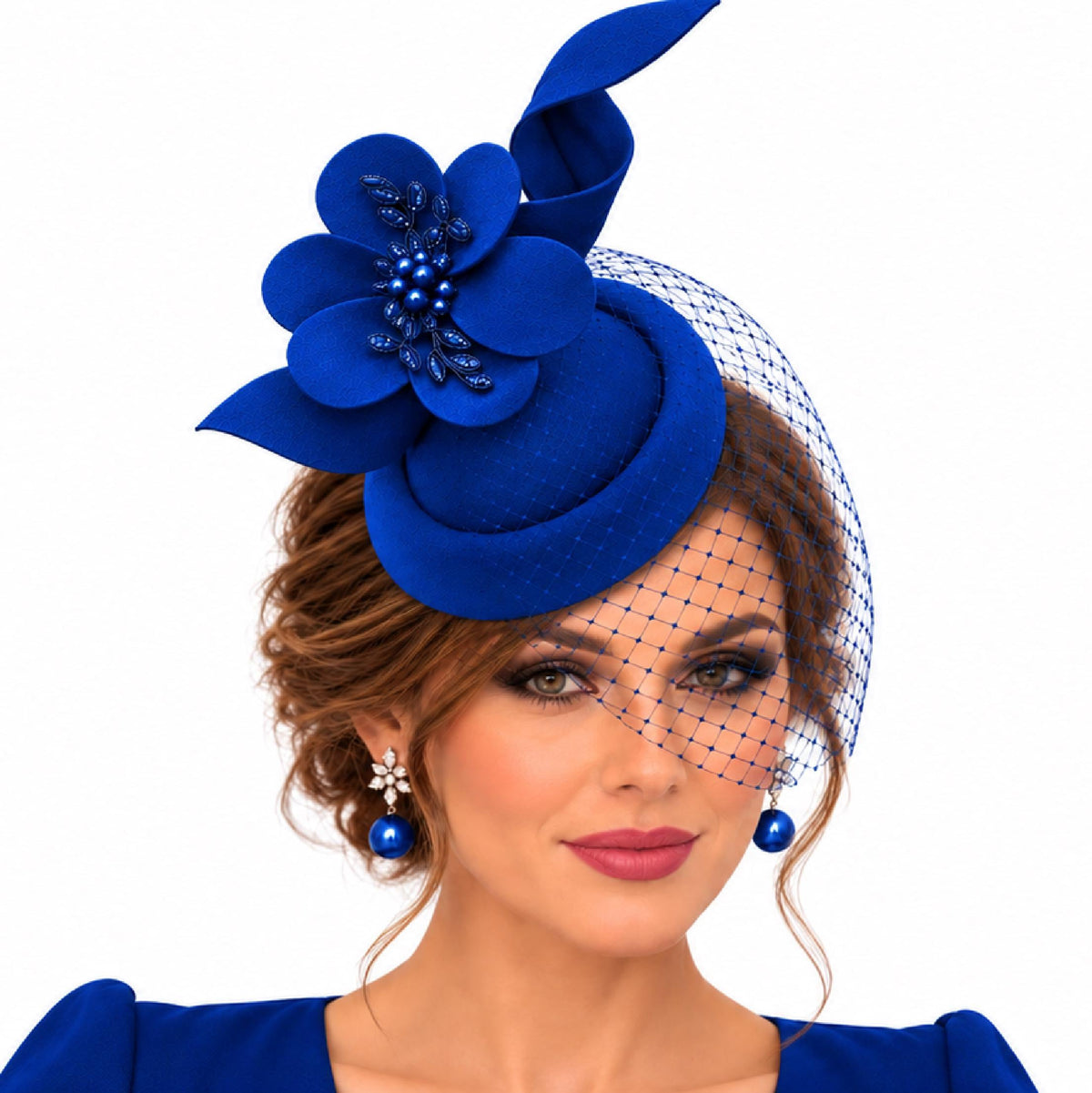Brown Fascinator hat, Felt Pillbox hat Vintage Cocktail Ascot Race wedding Headpiece Custom colours