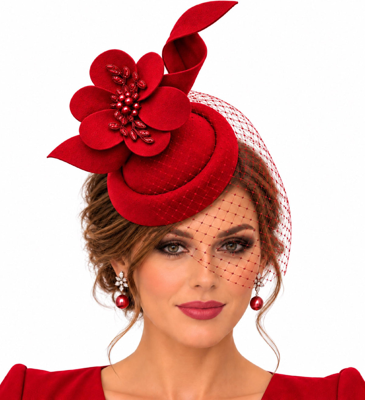 Brown Fascinator hat, Felt Pillbox hat Vintage Cocktail Ascot Race wedding Headpiece Custom colours