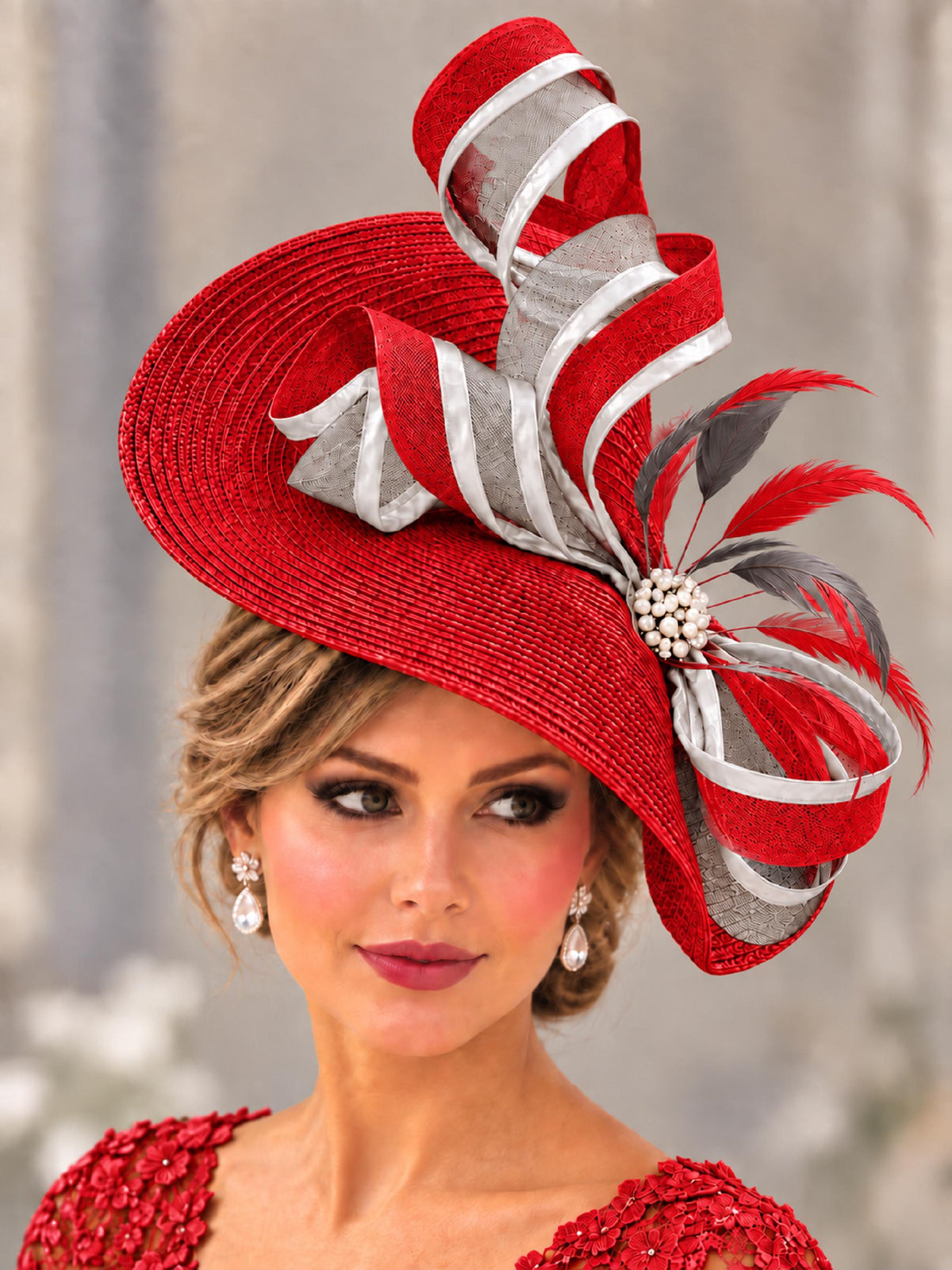 Fascinator Hat : Ascot Race Wedding Headpiece Mother of the bride Hat Fascinator Pink,Blue,Purple,Yellow,Black, Red - Custom colours