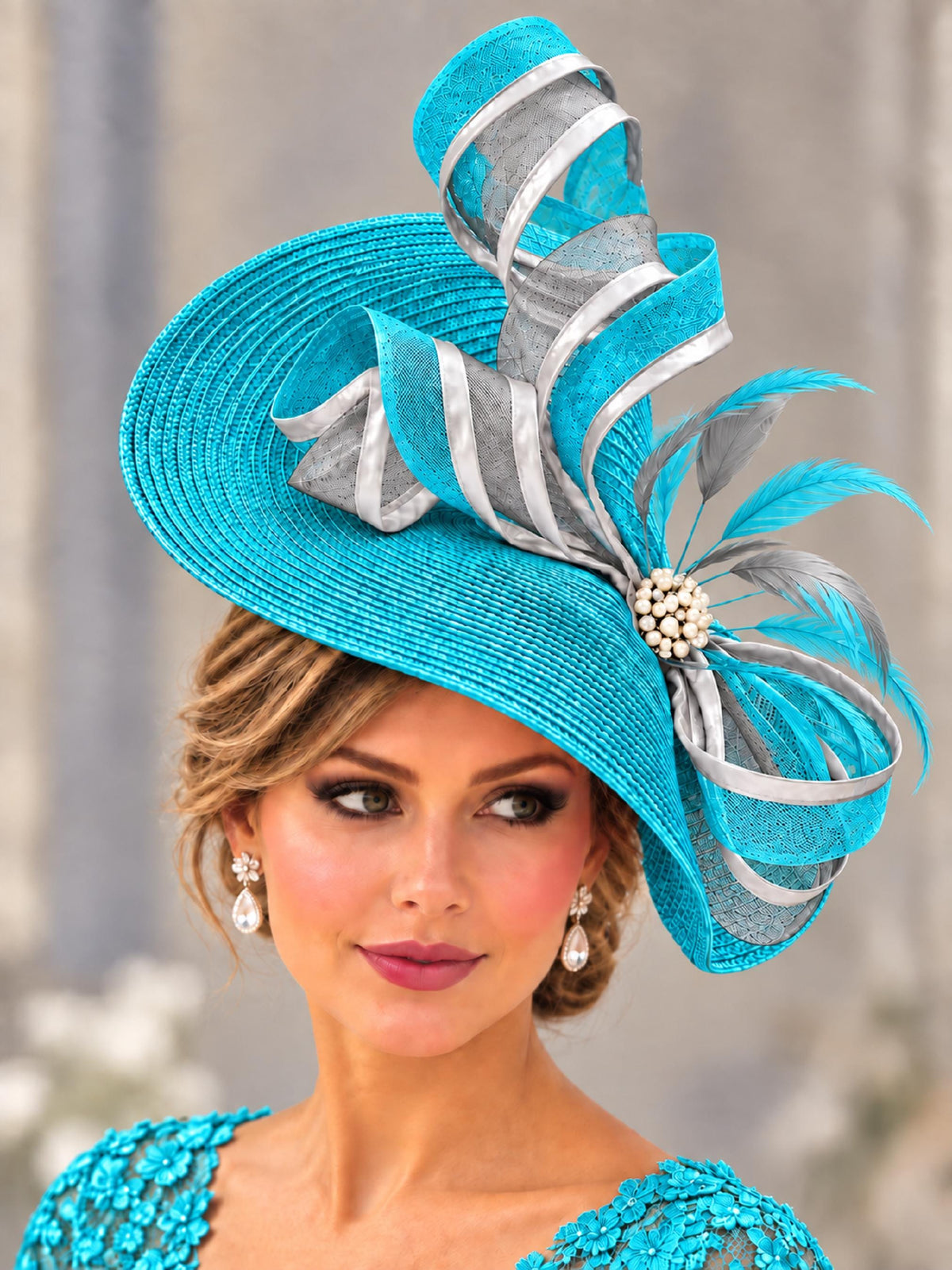 Fascinator Hat : Ascot Race Wedding Headpiece Mother of the bride Hat Fascinator Pink,Blue,Purple,Yellow,Black, Red - Custom colours