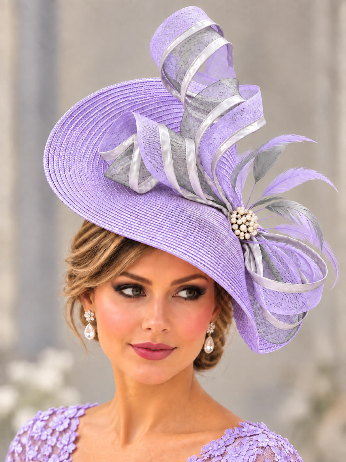 Fascinator Hat : Ascot Race Wedding Headpiece Mother of the bride Hat Fascinator Pink,Blue,Purple,Yellow,Black, Red - Custom colours