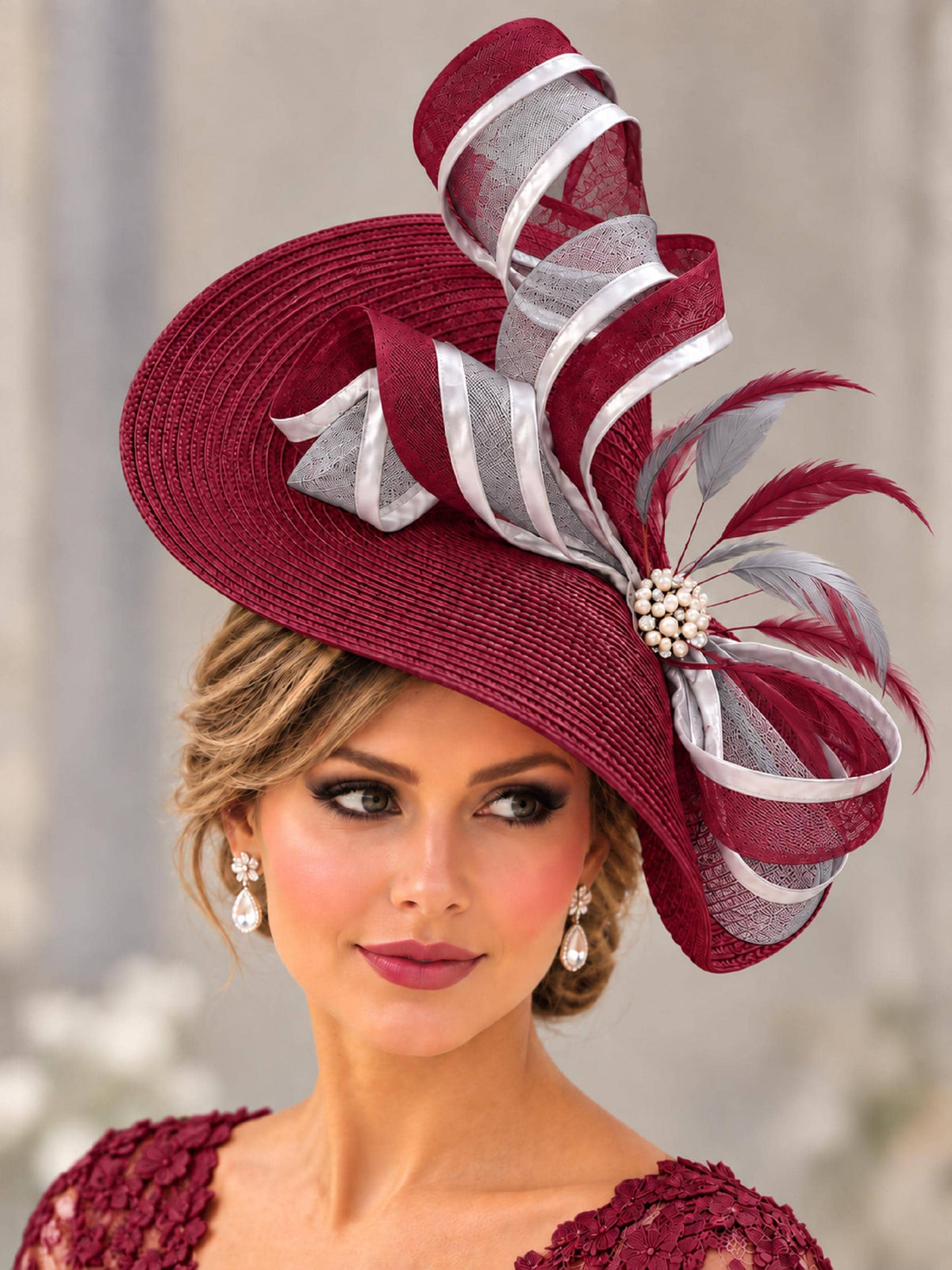 Fascinator Hat : Ascot Race Wedding Headpiece Mother of the bride Hat Fascinator Pink,Blue,Purple,Yellow,Black, Red - Custom colours