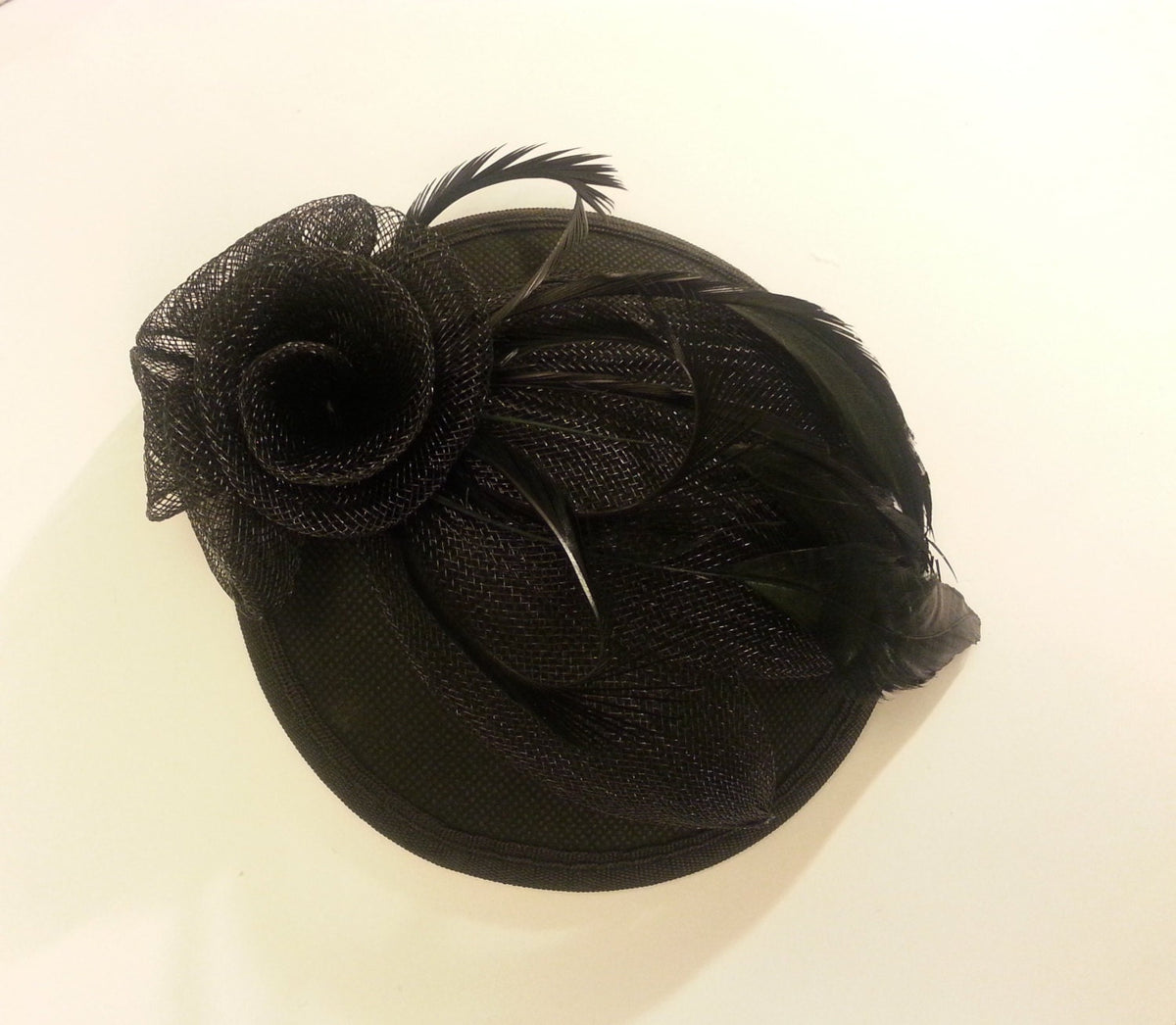 Fascinator Vintage 40s 50s Hat Black Hat Black Race Feather Fascinator Cocktail Christmas hat Black Ascot Hat Cocktail hat Black fascinator