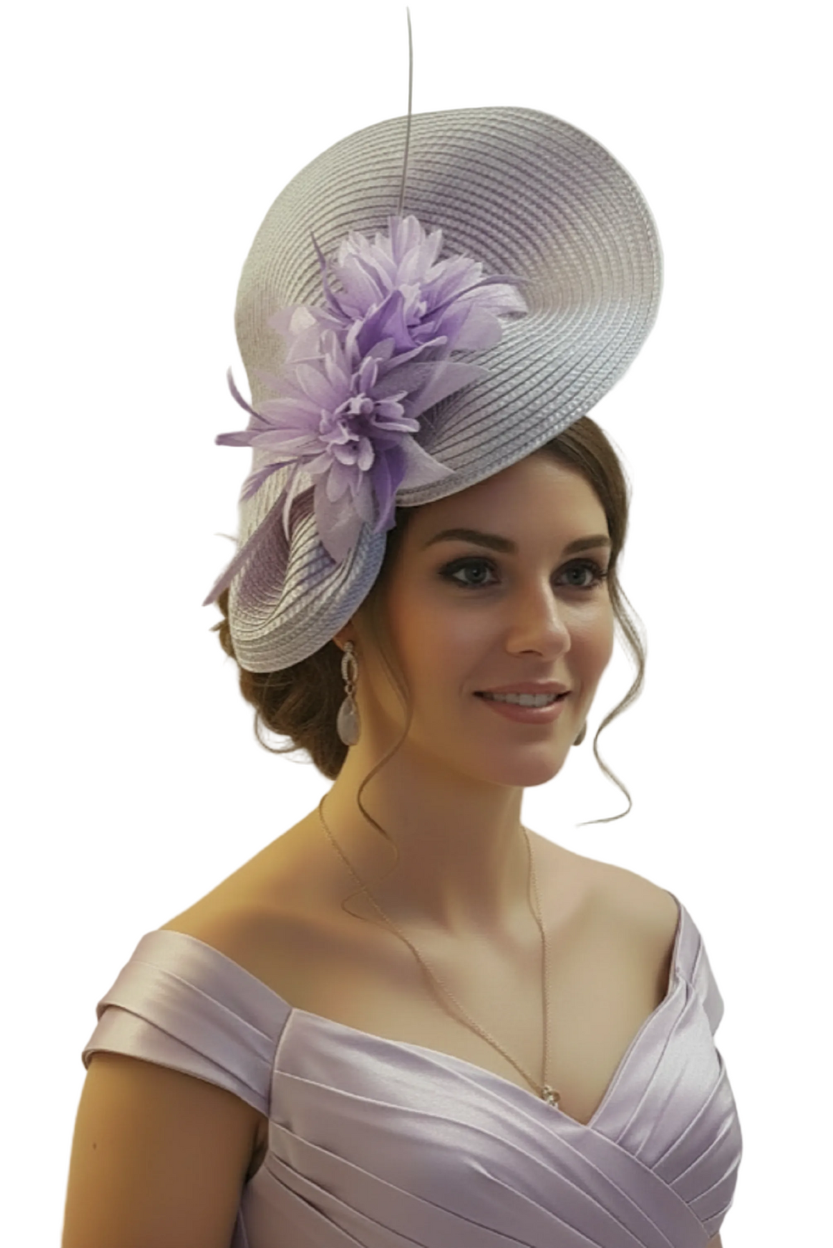 large lavender fascinator hat Mother of the bride fascinator