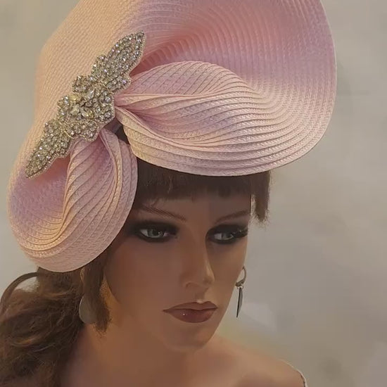 Pink Fascinator Hat: Sparkly Jewel, Wedding Ascot Headwear