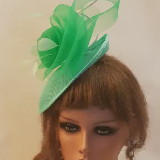Green Feather Fascinator: Derby Ascot Wedding Hatinator