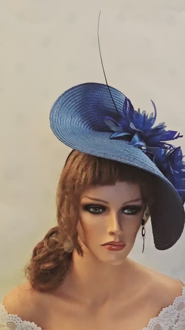 Royal Blue Fascinator Hat: Kentucky Derby Wedding Ascot Hatinator
